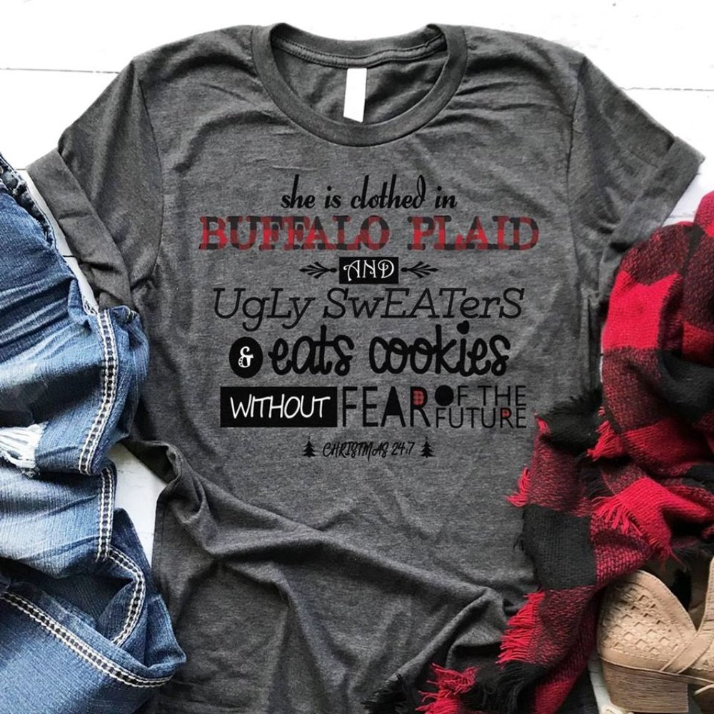 Buffalo plaid tee